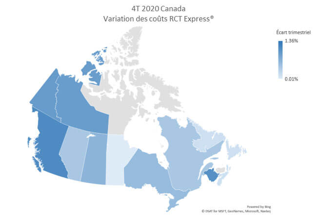 4T 2020 Canada Variation des couts RCT express