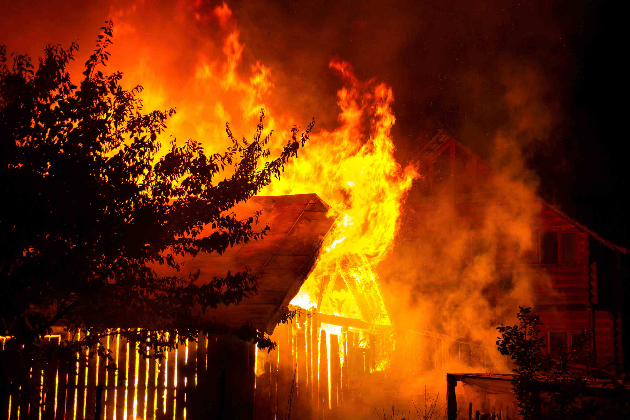 Home engulfed in flames