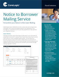 Flood Services - Notice to Borrower Mailing Service