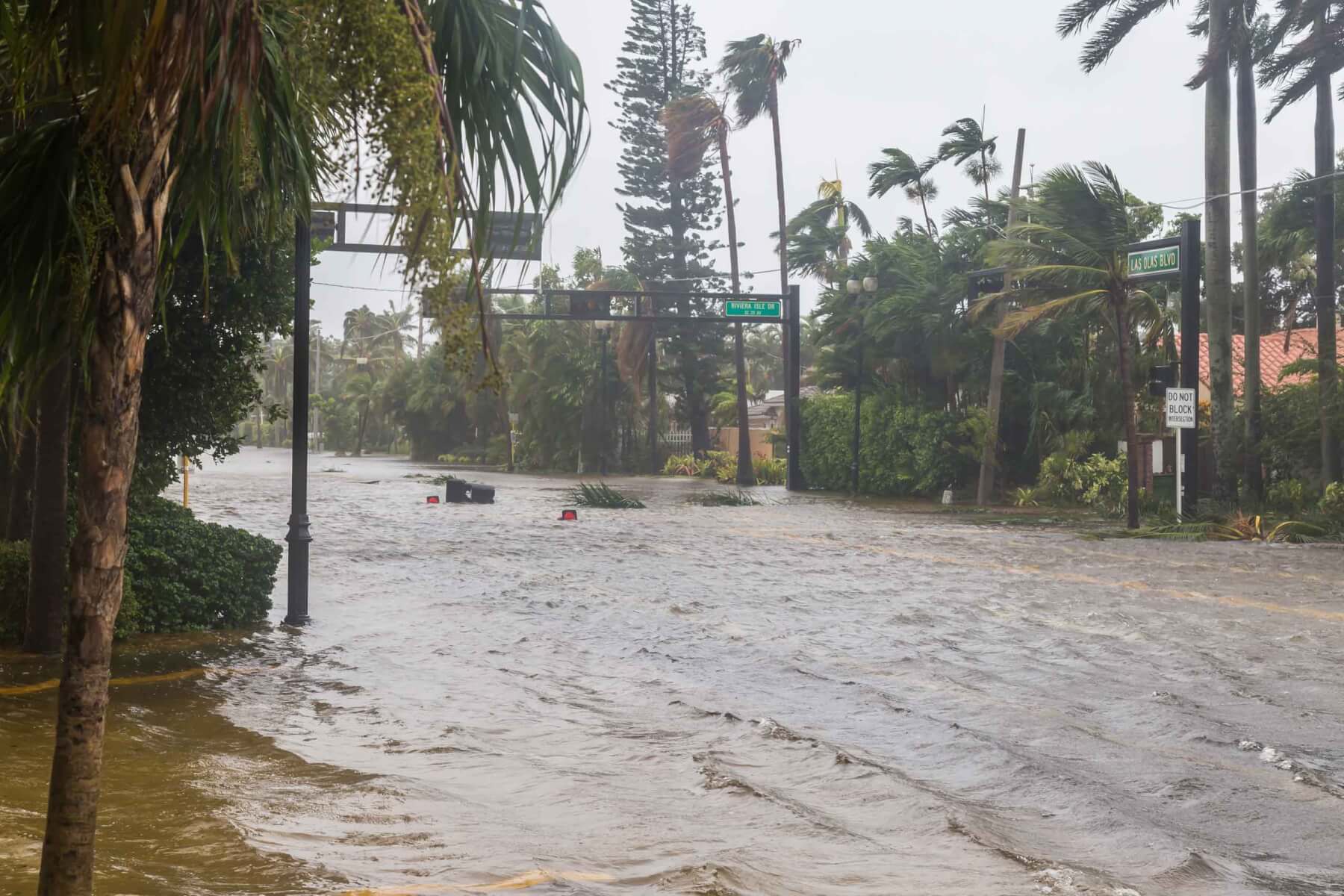 Hurricane Irma and tropical storm at Fort Lauderdale, Florida.