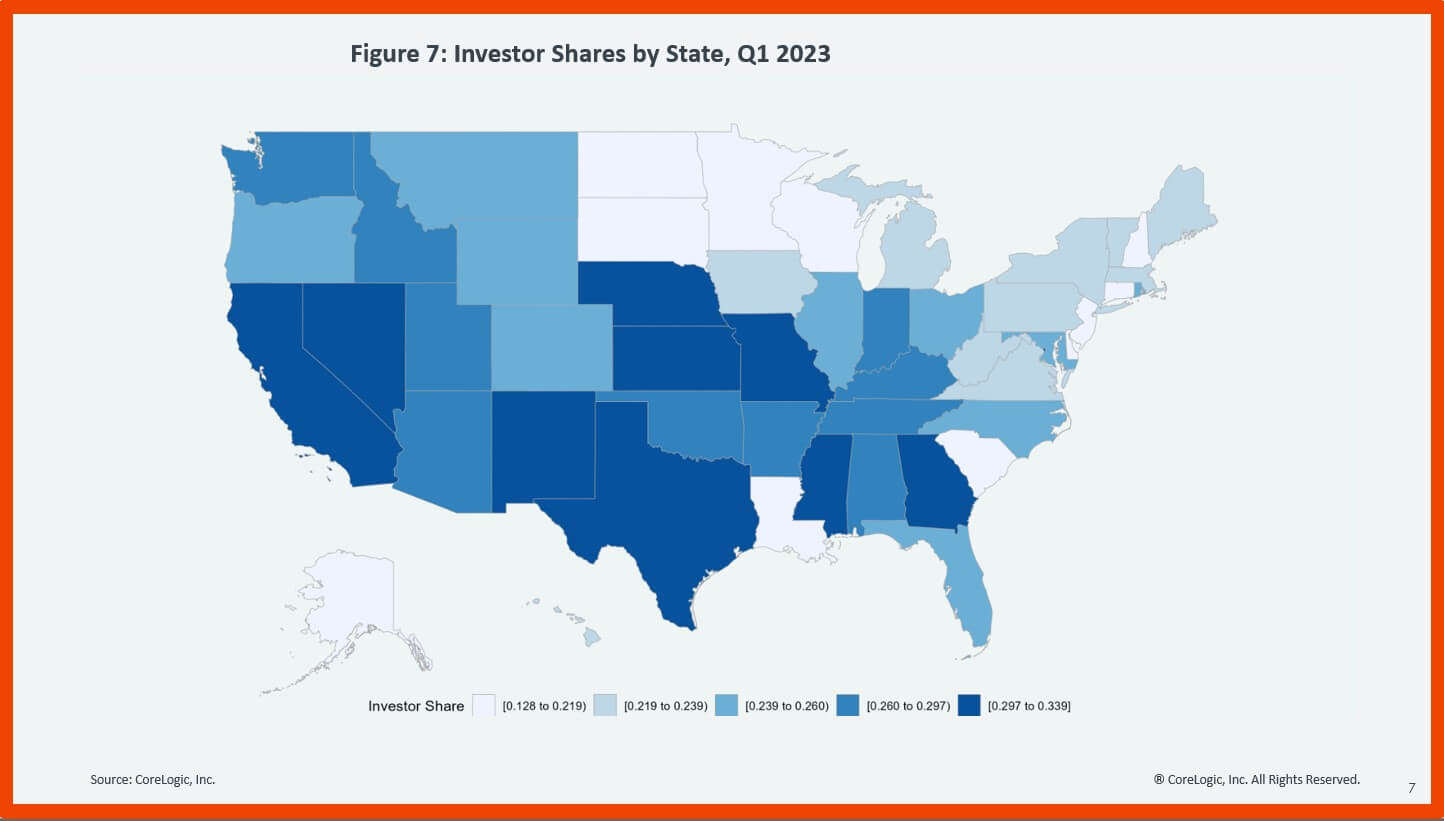 Investor share by state Q1 2023