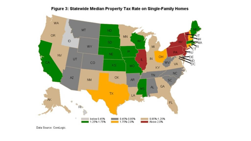 Annual property tax rate by U.S. state, 2023